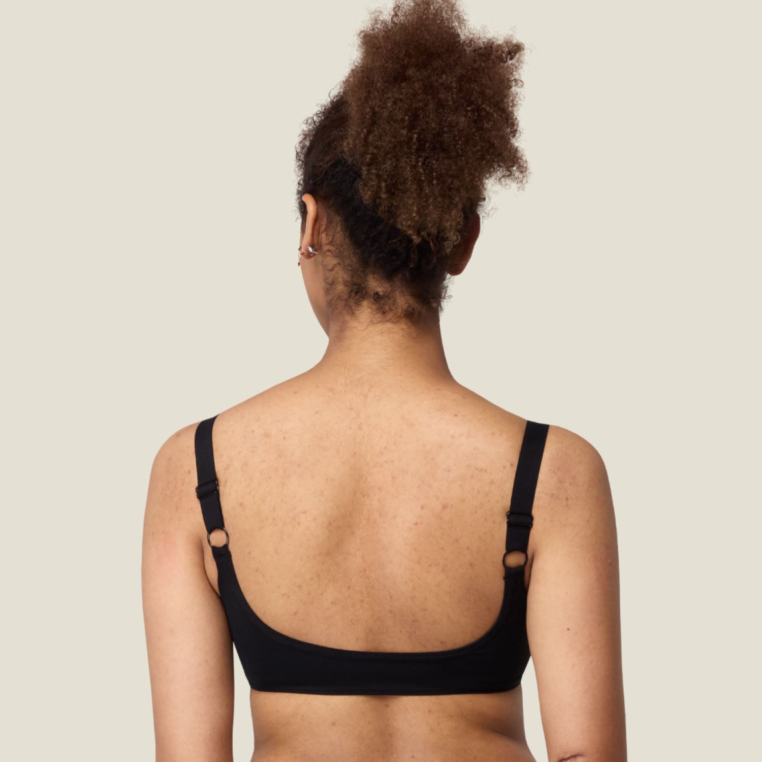 Back view of WUKA Teen Bikini Top with adjustable straps — designed for personalised comfort and movement.