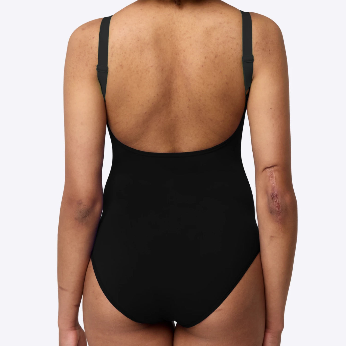 scoopback swimsuit black back