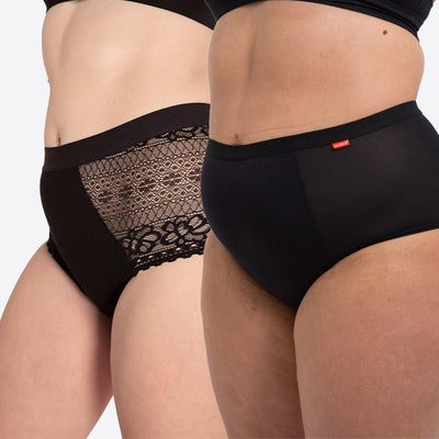 WUKA Ultimate™ High Waist Duo Style Heavy Flow Black Colour Set