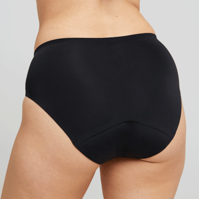WUKA Perform Seamless Midi Brief Period Pants Style Light Flow Black Colour Back