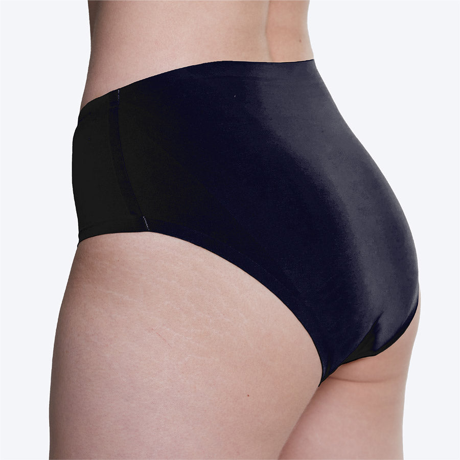 WUKA Stretch Seamless Midi Brief Period Pants Style Medium Flow Black Colour Side